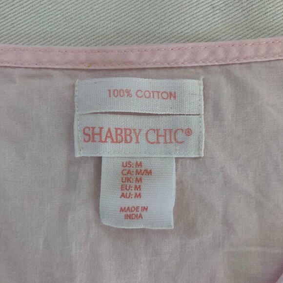 Pink Cotton Lace Collar Button Front Blouse Pleated Medium Cottagecore Coquette - Picture 3 of 7